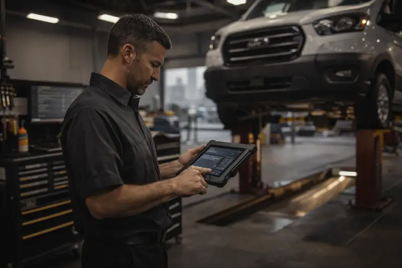 Dallas technician in modern repair shop