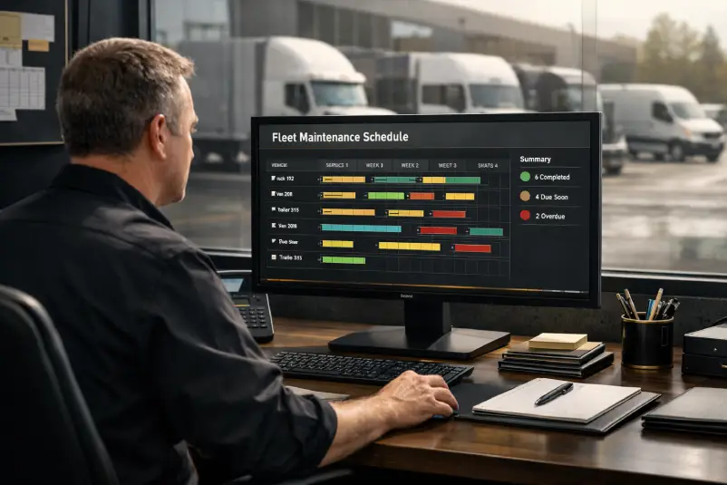 Fleet coordinator planning vehicle maintenance